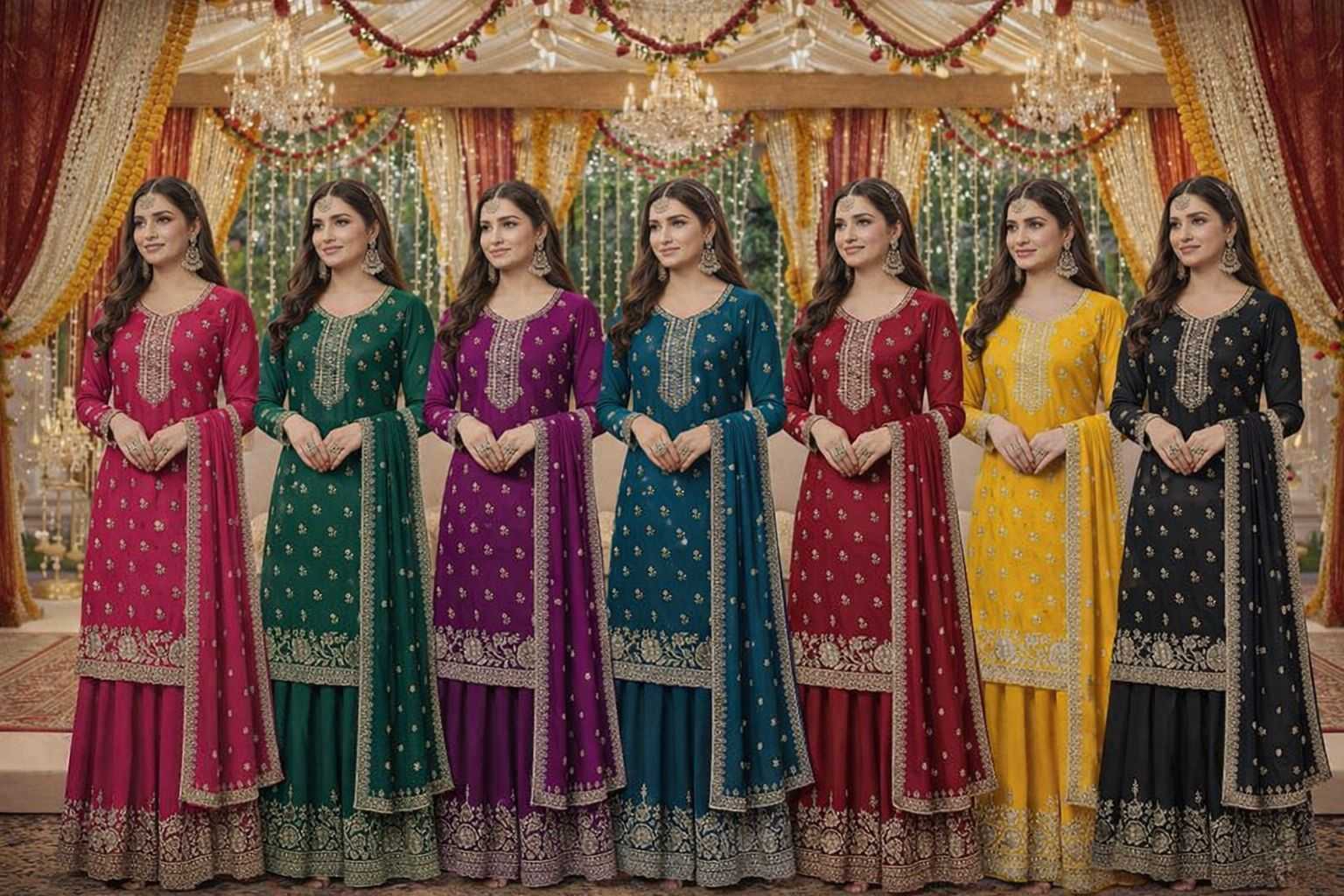 YNF Wholesale Chinon Palazzo Suit RIN236 72691 | Surat Manufacturer