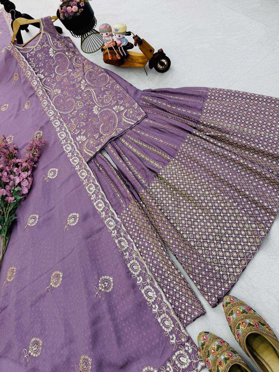 YNF Wholesale Chinon Silk Sharara Salwar Suits KESH158 10013 | Surat Manufacturer