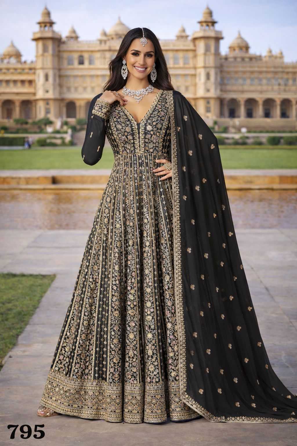 YNF Wholesale Chinon Silk Bollywood Style Gowns KESH481 MRUDANGI ZARA 795 | Surat Manufacturer