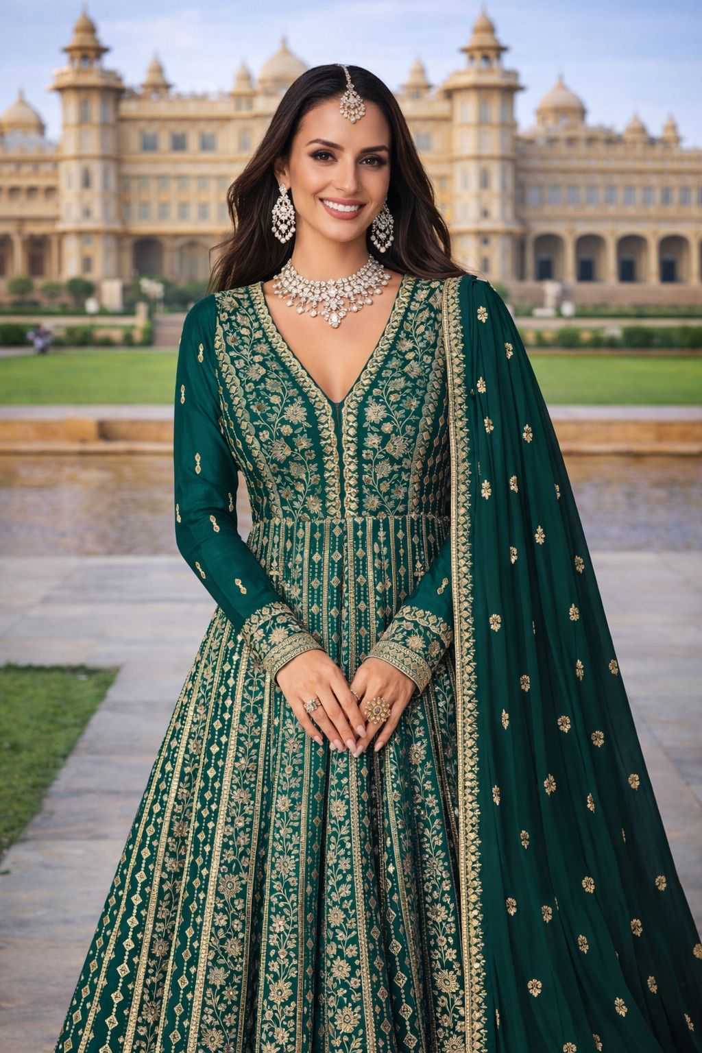 YNF Wholesale Chinon Silk Bollywood Style Gowns KESH481 MRUDANGI ZARA 795 | Surat Manufacturer