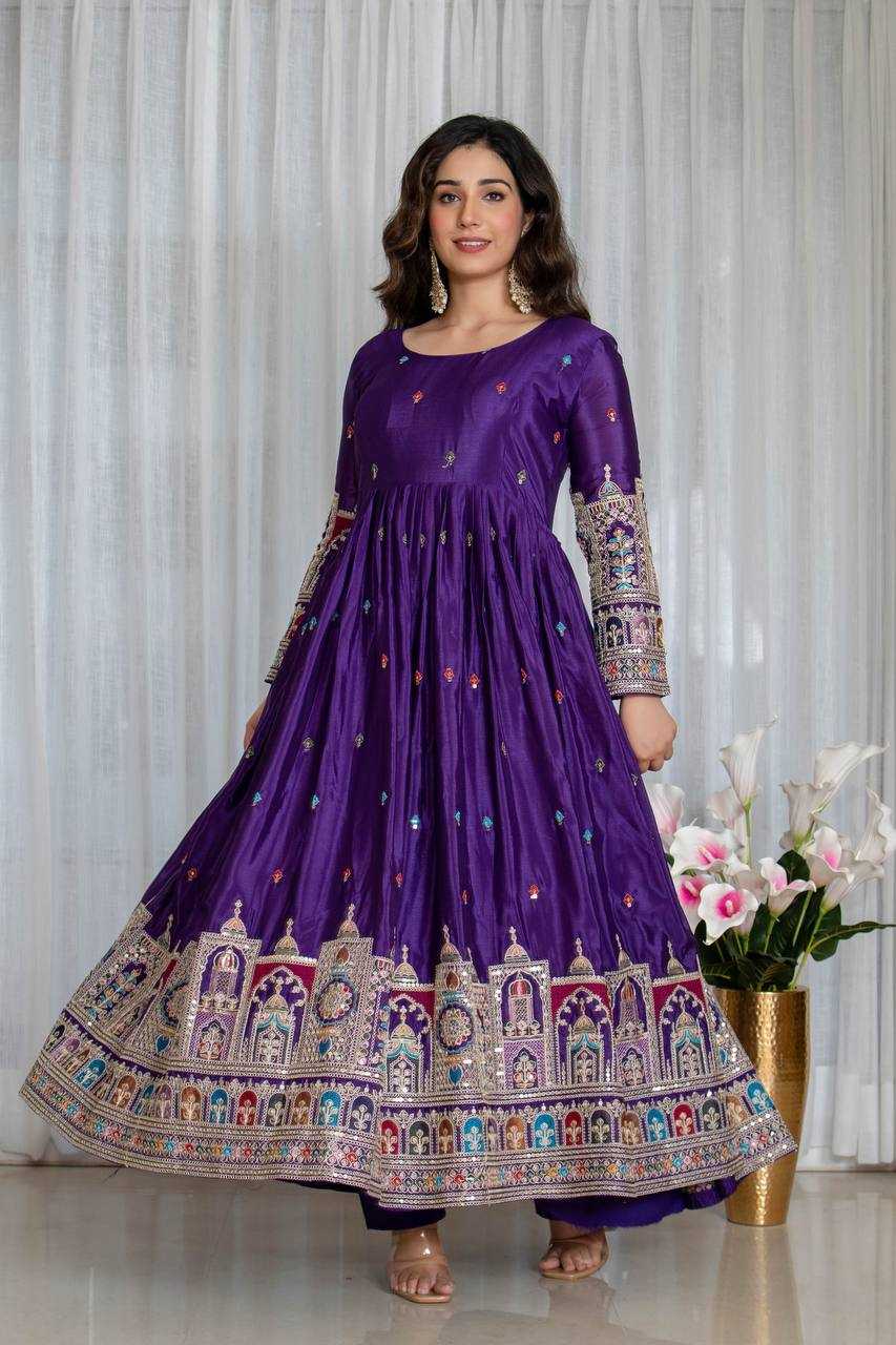 YNF Wholesale Chinon Silk Embroidery Gowns KESH506 1191 | Surat Manufacturer