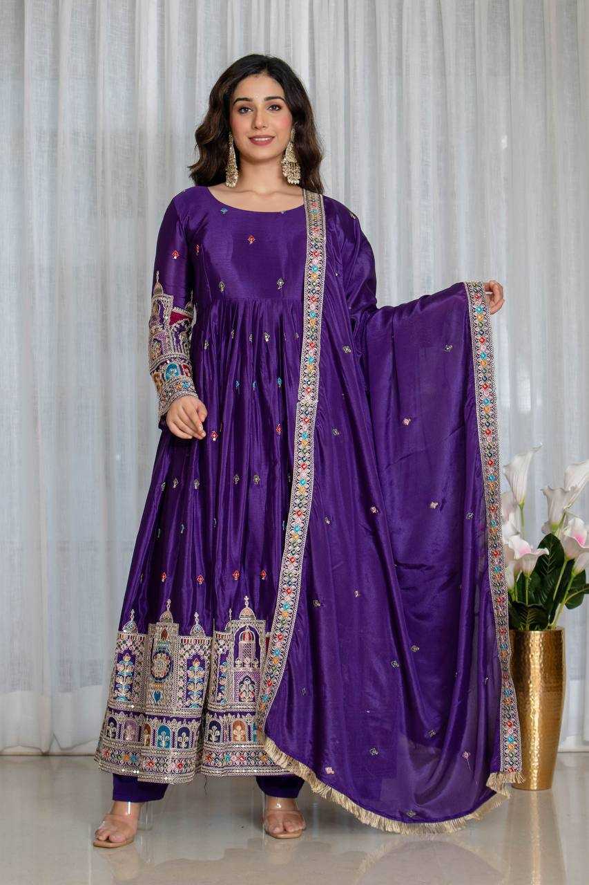 YNF Wholesale Chinon Silk Embroidery Gowns KESH506 1191 | Surat Manufacturer