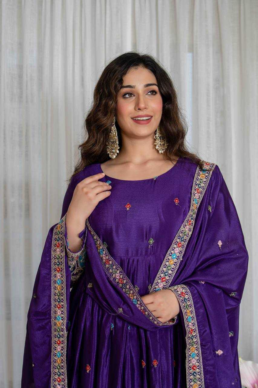 YNF Wholesale Chinon Silk Embroidery Gowns KESH506 1191 | Surat Manufacturer