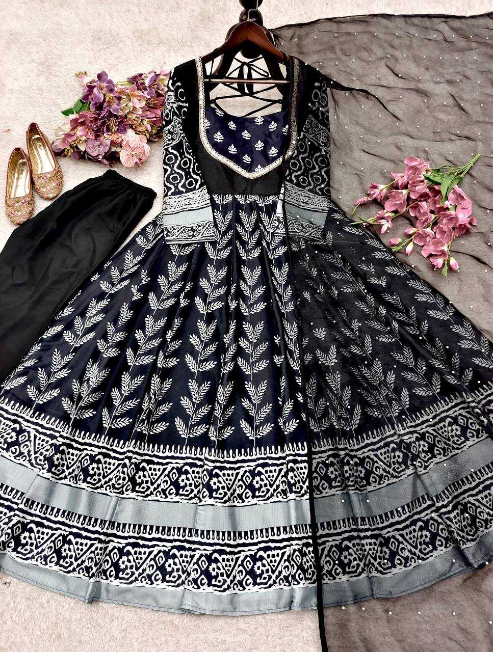 YNF Wholesale Chinon Silk Printed Gowns KESH506 8005 | Surat Manufacturer