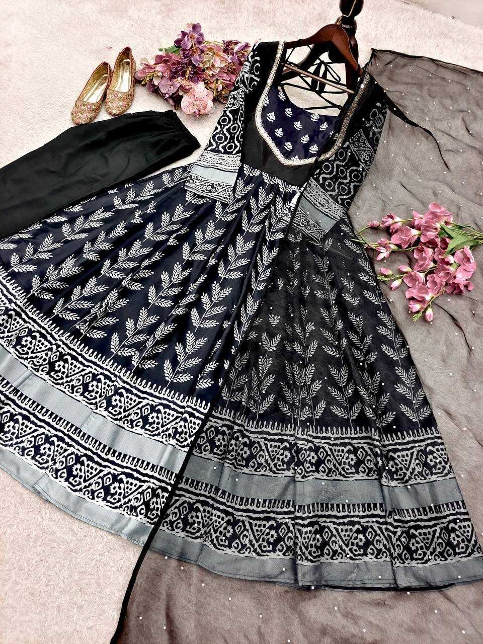 YNF Wholesale Chinon Silk Printed Gowns KESH506 8005 | Surat Manufacturer