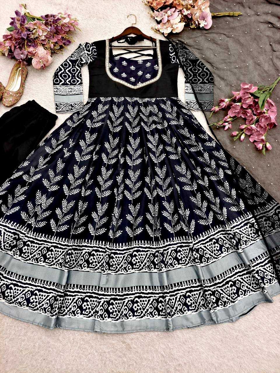 YNF Wholesale Chinon Silk Printed Gowns KESH506 8005 | Surat Manufacturer