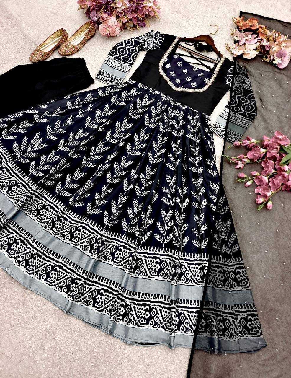 YNF Wholesale Chinon Silk Printed Gowns KESH506 8005 | Surat Manufacturer