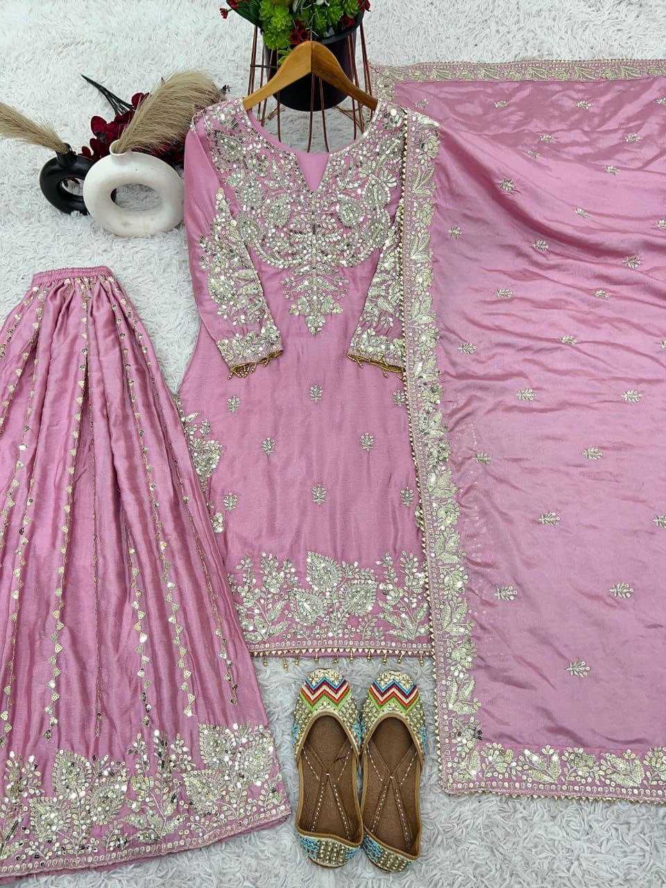 YNF Wholesale Chinon Silk Sharara Salwar Suits KESH540 1113 | Surat Manufacturer