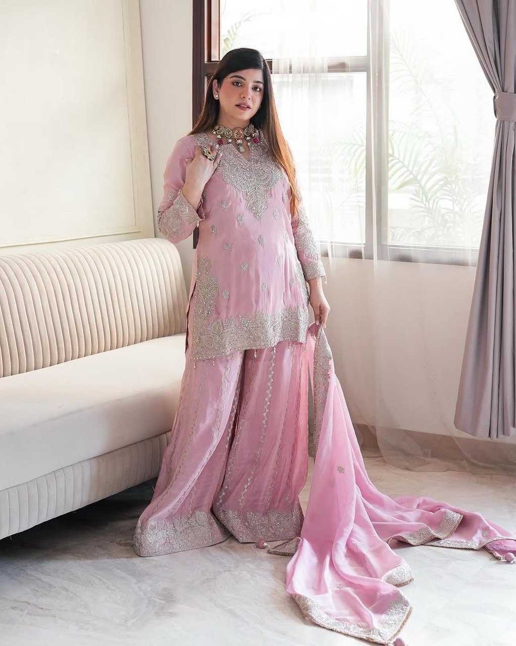 YNF Wholesale Chinon Silk Sharara Salwar Suits KESH540 1113 | Surat Manufacturer