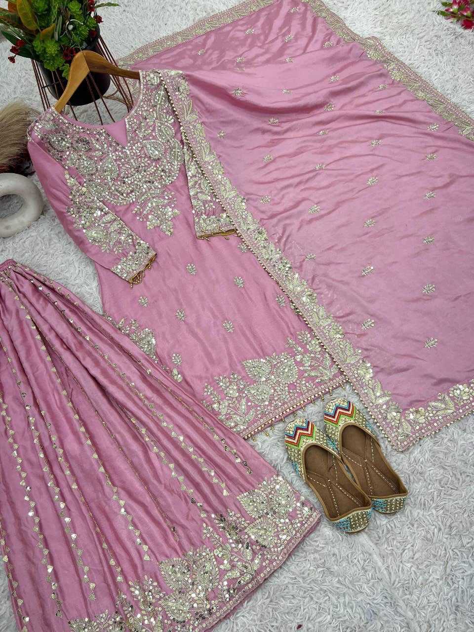 YNF Wholesale Chinon Silk Sharara Salwar Suits KESH540 1113 | Surat Manufacturer
