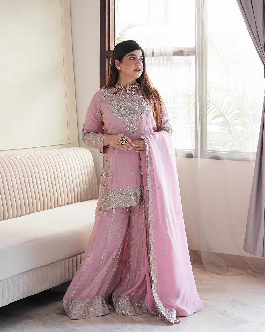 YNF Wholesale Chinon Silk Sharara Salwar Suits KESH540 1113 | Surat Manufacturer