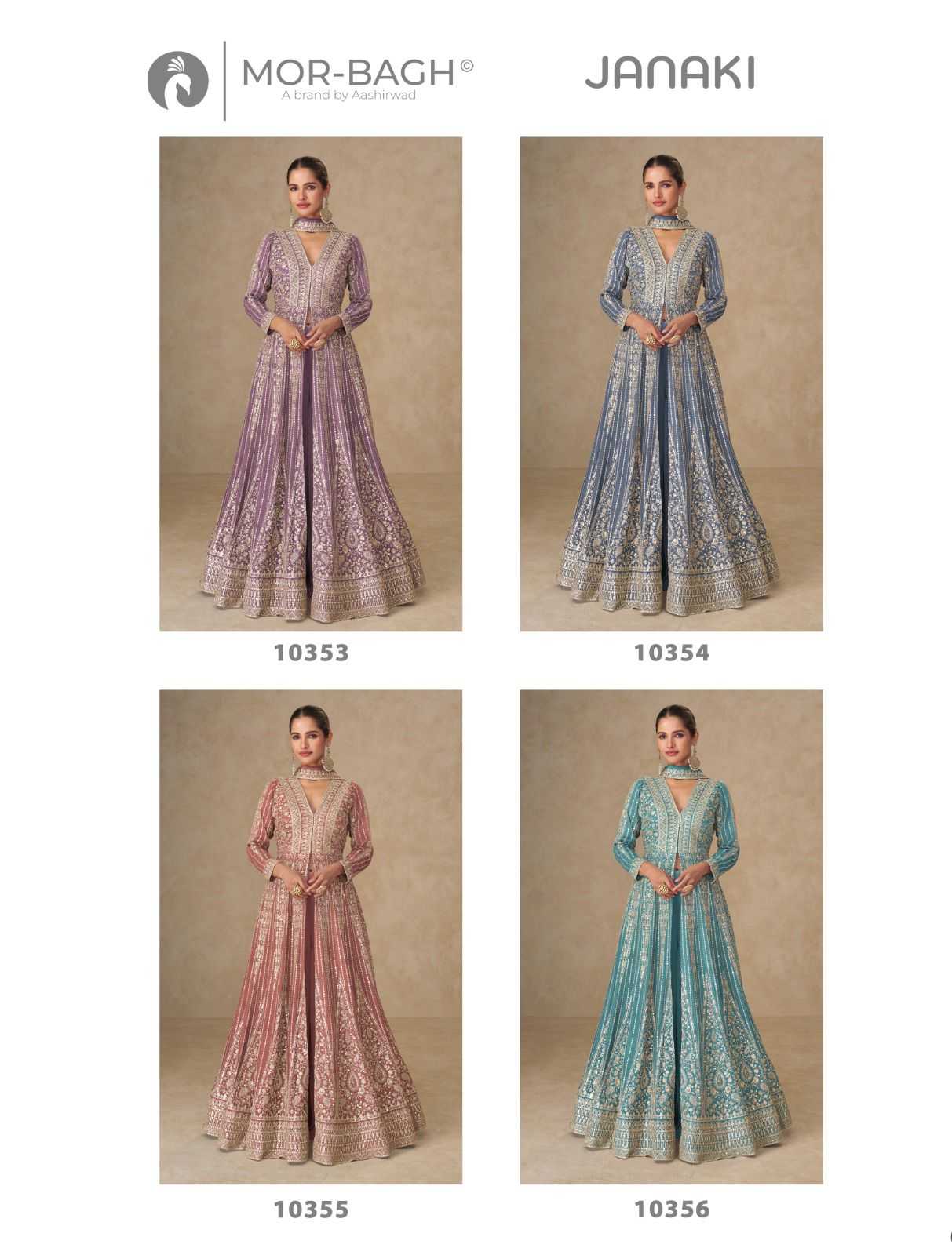 YNF Wholesale Chinon Silk Bollywood Style Gowns KESH587 AASHIRWAD JANKI | Surat Manufacturer