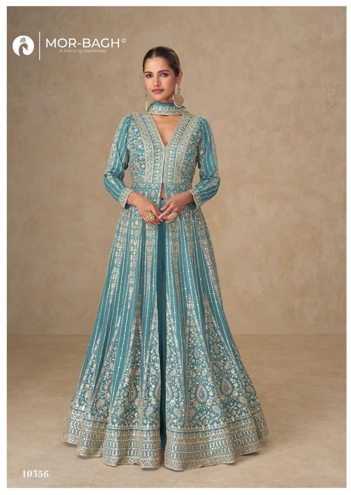 YNF Wholesale Chinon Silk Bollywood Style Gowns KESH587 AASHIRWAD JANKI | Surat Manufacturer