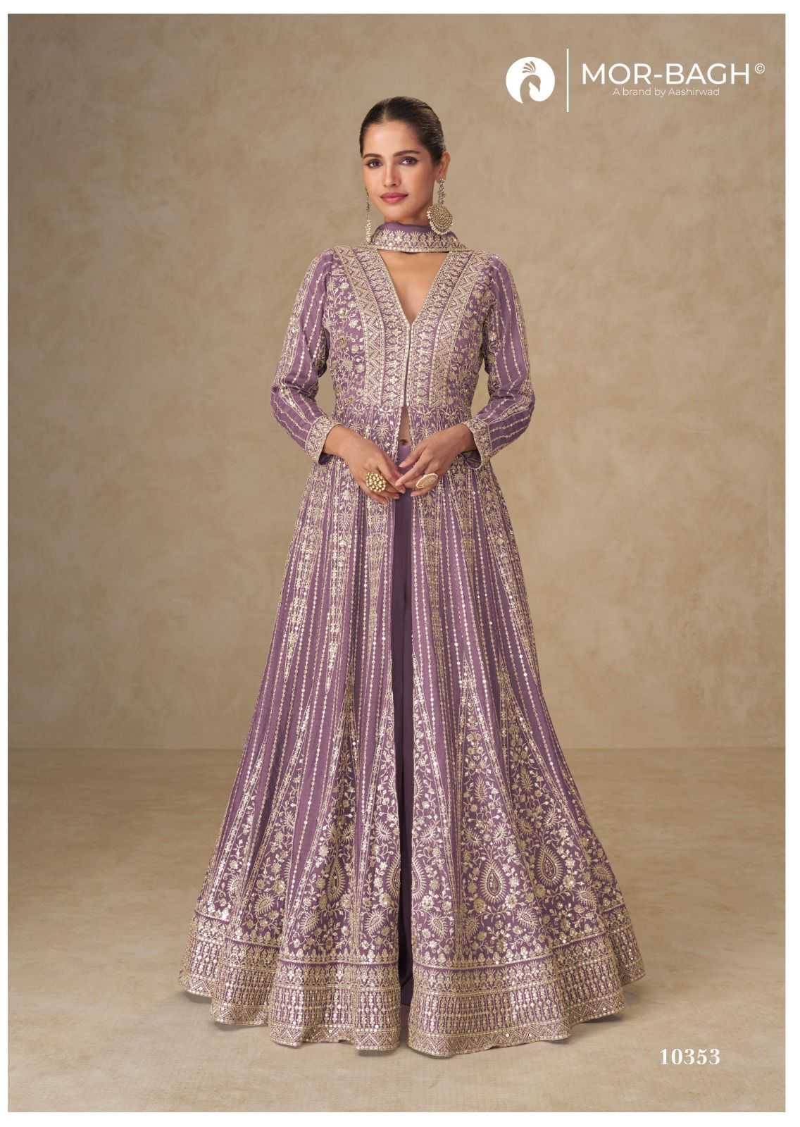 YNF Wholesale Chinon Silk Bollywood Style Gowns KESH587 AASHIRWAD JANKI | Surat Manufacturer