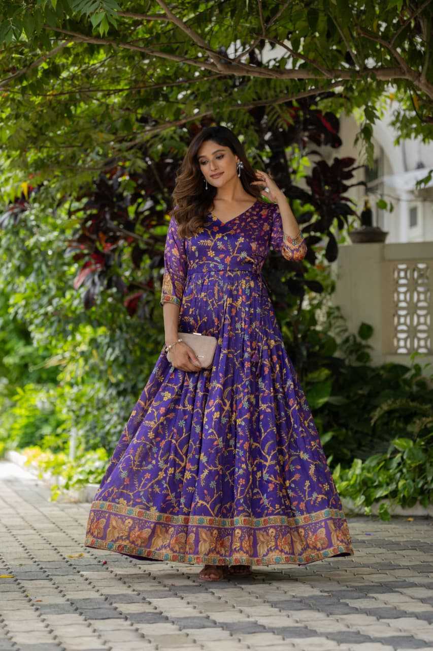 YNF Wholesale Crepe Silk Fancy Gowns KESH249 angarkha gown | Surat Manufacturer