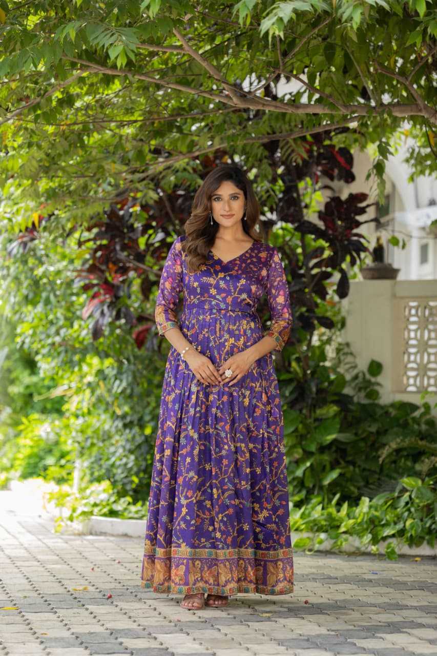 YNF Wholesale Crepe Silk Fancy Gowns KESH249 angarkha gown | Surat Manufacturer