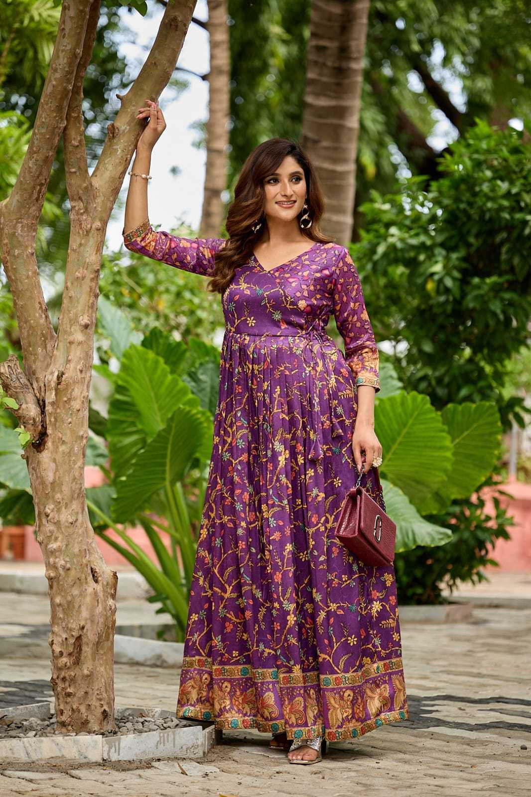 YNF Wholesale Crepe Silk Fancy Gowns KESH249 angarkha gown | Surat Manufacturer