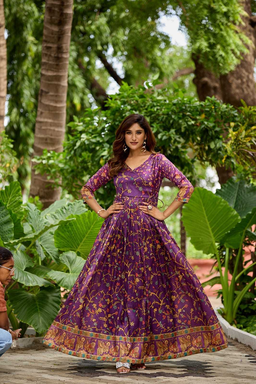 YNF Wholesale Crepe Silk Fancy Gowns KESH249 angarkha gown | Surat Manufacturer