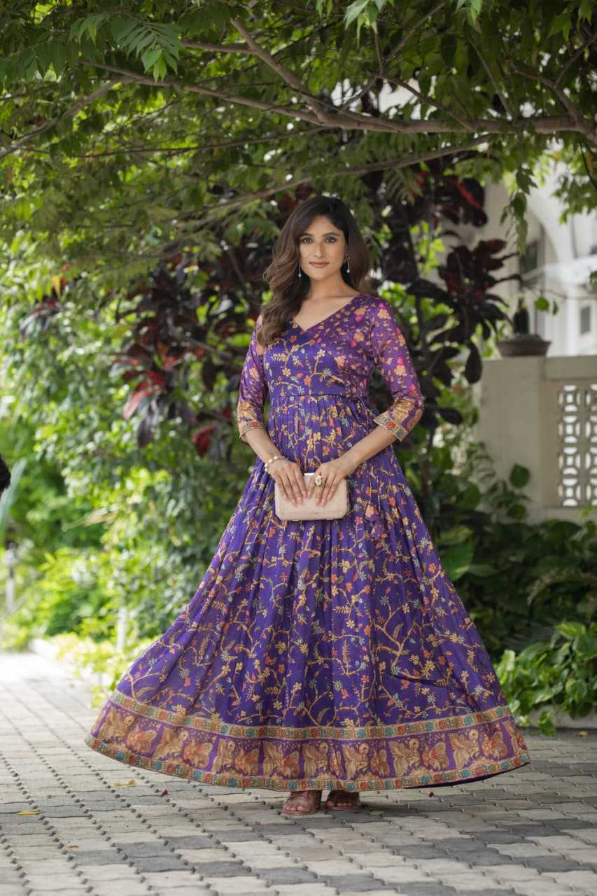 YNF Wholesale Crepe Silk Fancy Gowns KESH249 angarkha gown | Surat Manufacturer