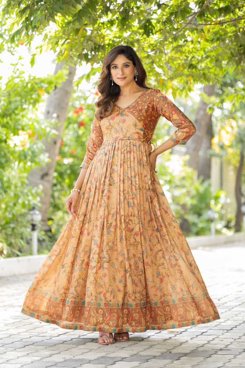 YNF Wholesale Crepe Silk Fancy Gowns KESH249 angarkha gown | Surat Manufacturer