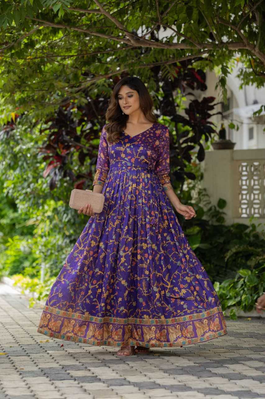 YNF Wholesale Crepe Silk Fancy Gowns KESH249 angarkha gown | Surat Manufacturer
