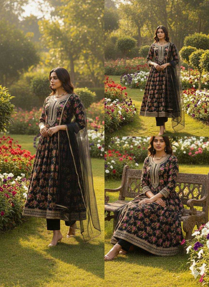 YNF Wholesale Crepe Silk Embroidered Dresses KESH642 JANIKA | Surat Manufacturer