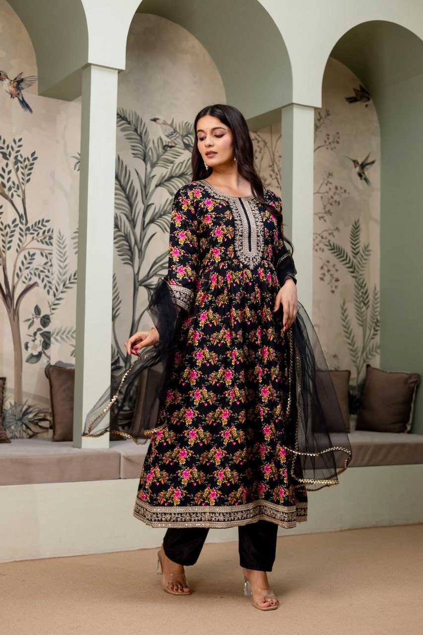 YNF Wholesale Crepe Silk Embroidered Dresses KESH642 JANIKA | Surat Manufacturer