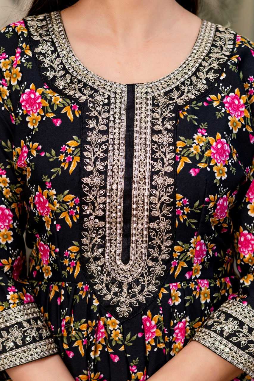 YNF Wholesale Crepe Silk Embroidered Dresses KESH642 JANIKA | Surat Manufacturer
