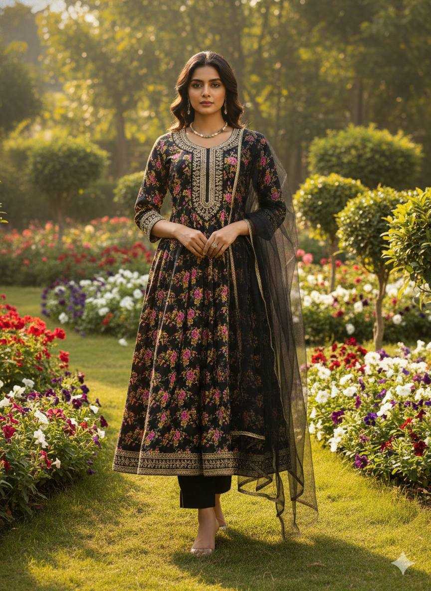 YNF Wholesale Crepe Silk Embroidered Dresses KESH642 JANIKA | Surat Manufacturer