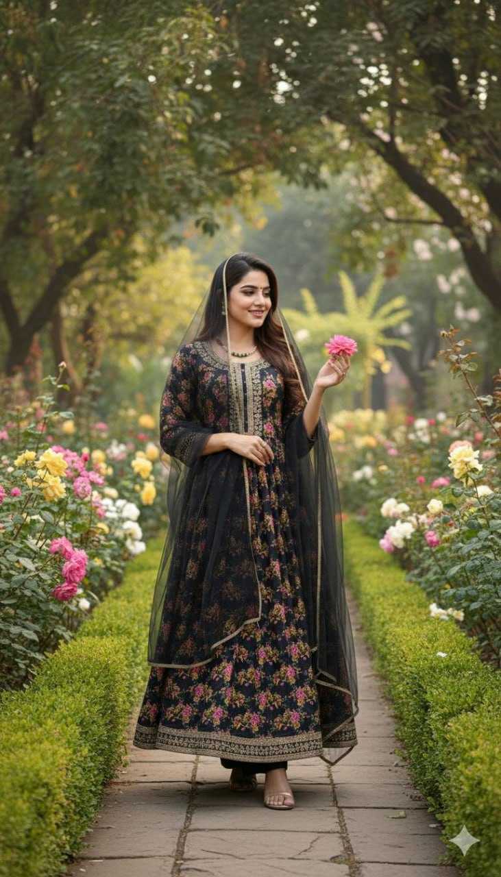 YNF Wholesale Crepe Silk Embroidered Dresses KESH642 JANIKA | Surat Manufacturer