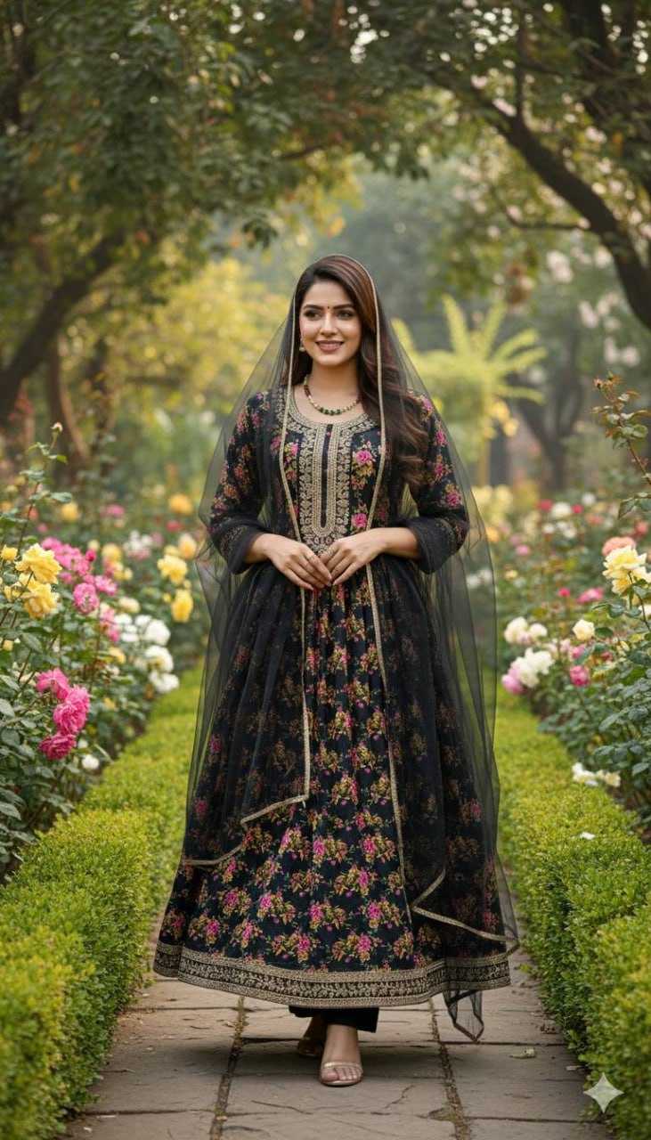 YNF Wholesale Crepe Silk Embroidered Dresses KESH642 JANIKA | Surat Manufacturer