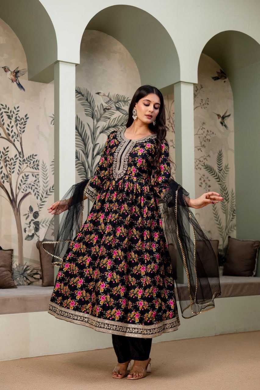 YNF Wholesale Crepe Silk Embroidered Dresses KESH642 JANIKA | Surat Manufacturer