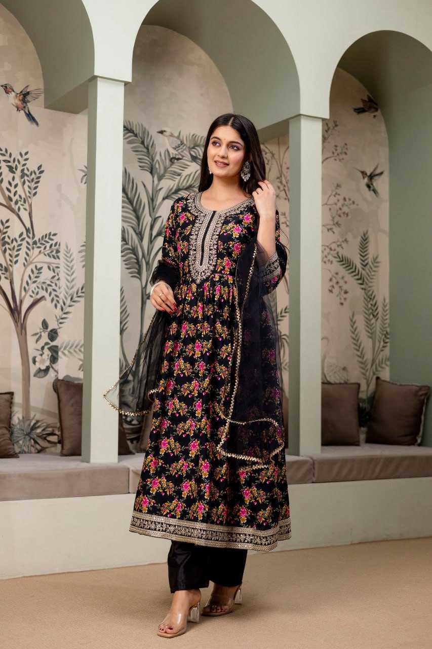 YNF Wholesale Crepe Silk Embroidered Dresses KESH642 JANIKA | Surat Manufacturer