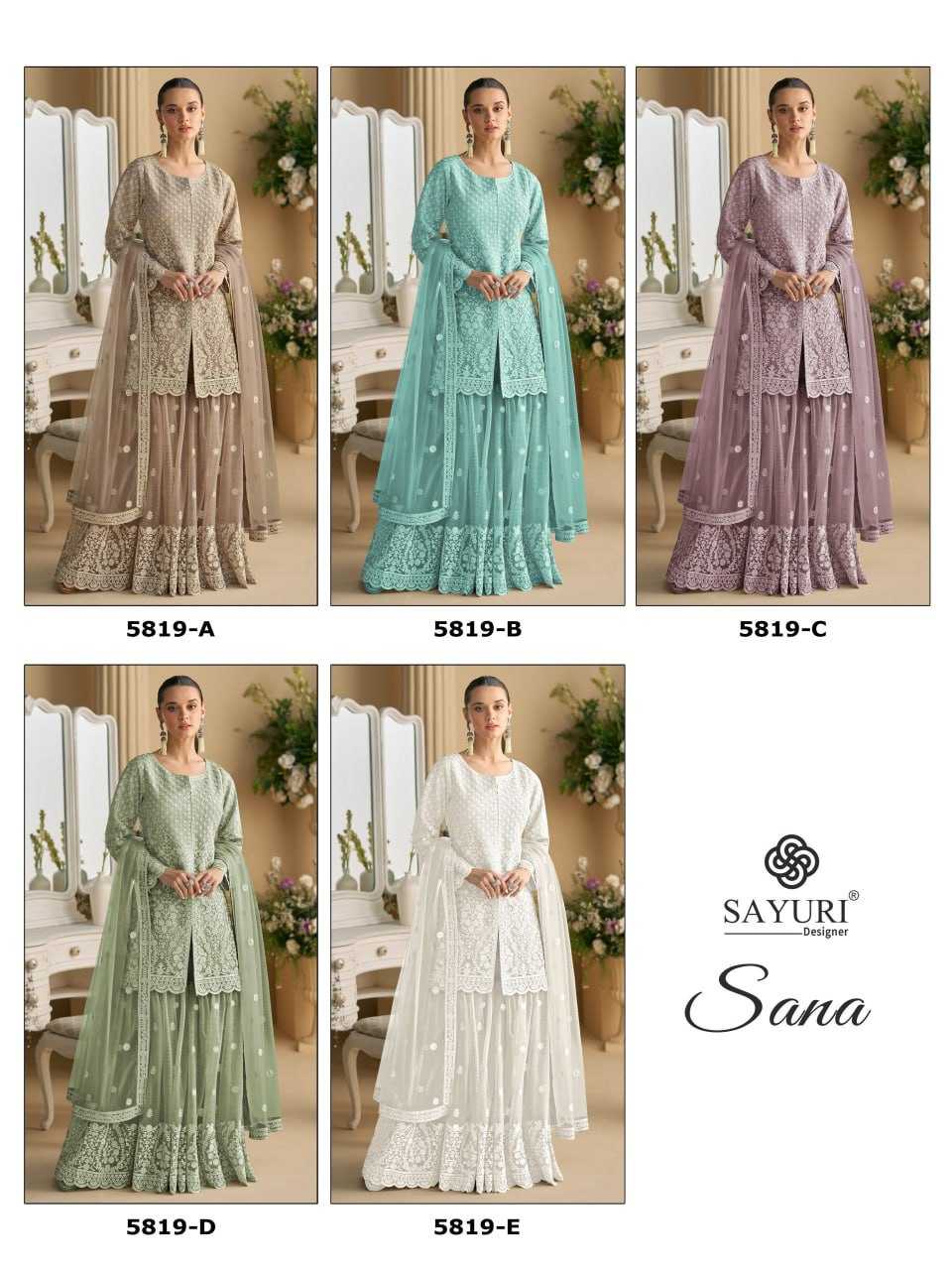 YNF Wholesale Crepe Silk Embroidery Suits KESH704 SAYURI SANA 5819 | Surat Manufacturer