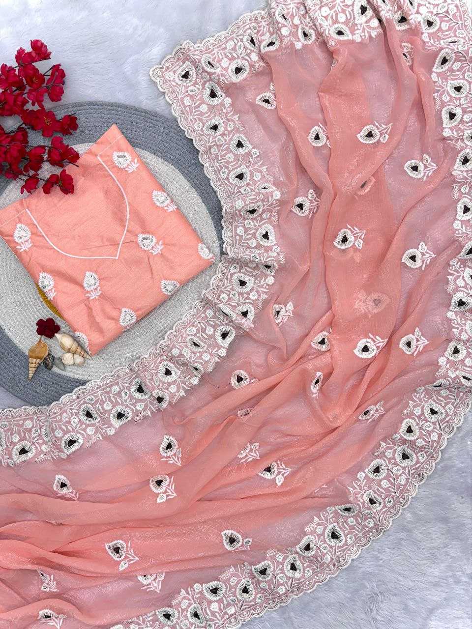 YNF Wholesale Crunchi Chiffon Sarees RIN230 655 | Surat Manufacturer