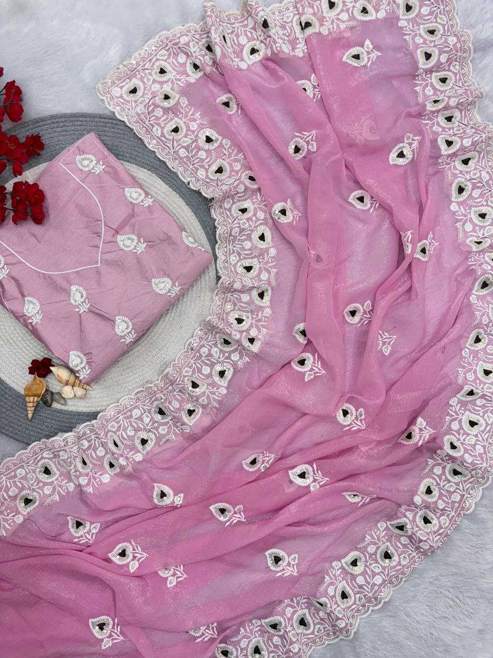 YNF Wholesale Crunchi Chiffon Sarees RIN230 655 | Surat Manufacturer