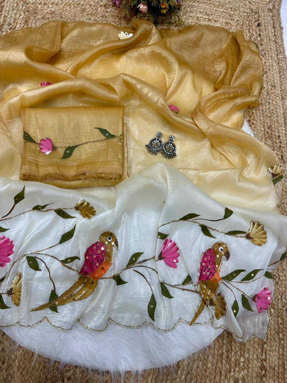 YNF Wholesale Crush Silk Printed Sarees KESH509 gold crush | Surat Manufacturer
