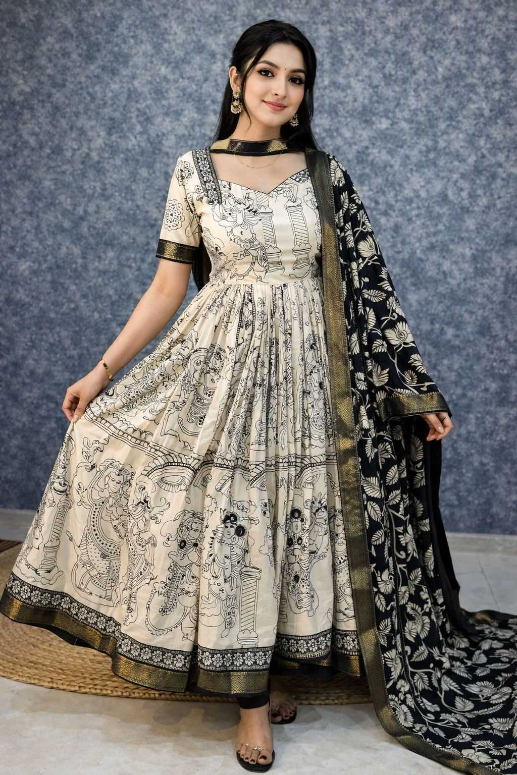 YNF Wholesale Dola Silk Anarkali Gown RIN102 122 | Surat Manufacturer