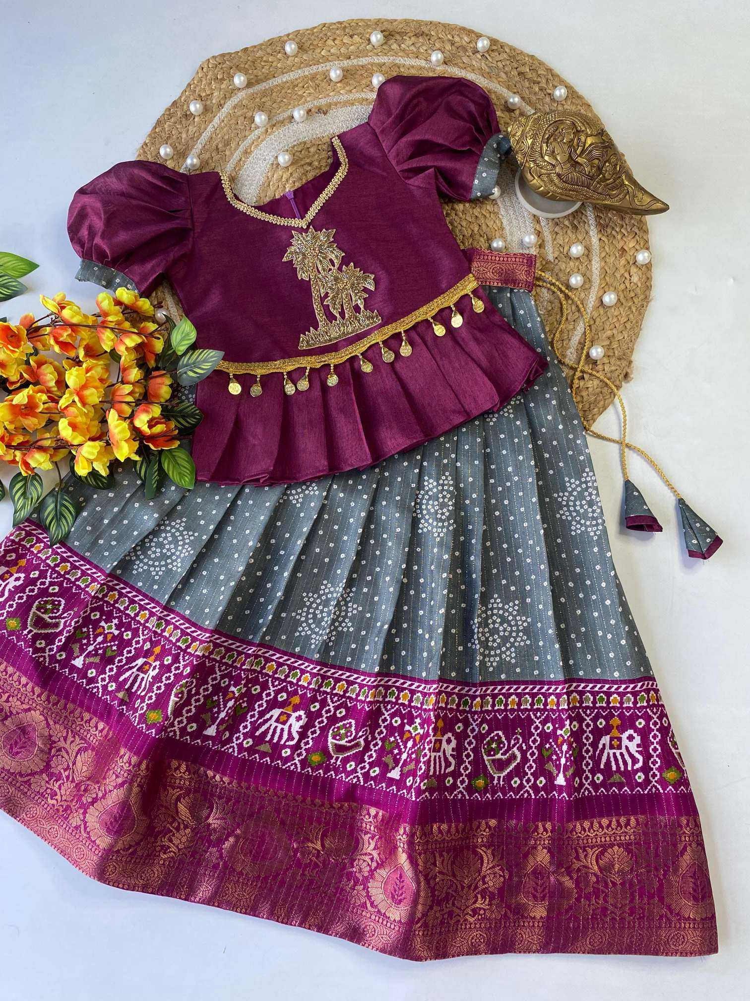 YNF Wholesale Dola Silk Kids Ethnic Wear RIN235 tree work | Surat Manufacturer