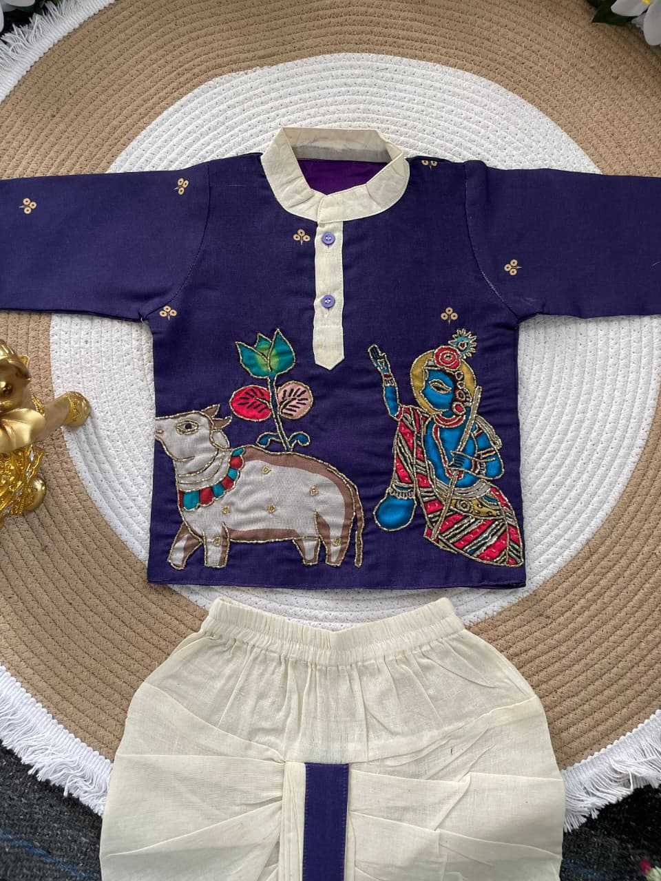 YNF Wholesale Fancy Kids Dhoti Kurta KESH505 Kalamkari | Surat Manufacturer