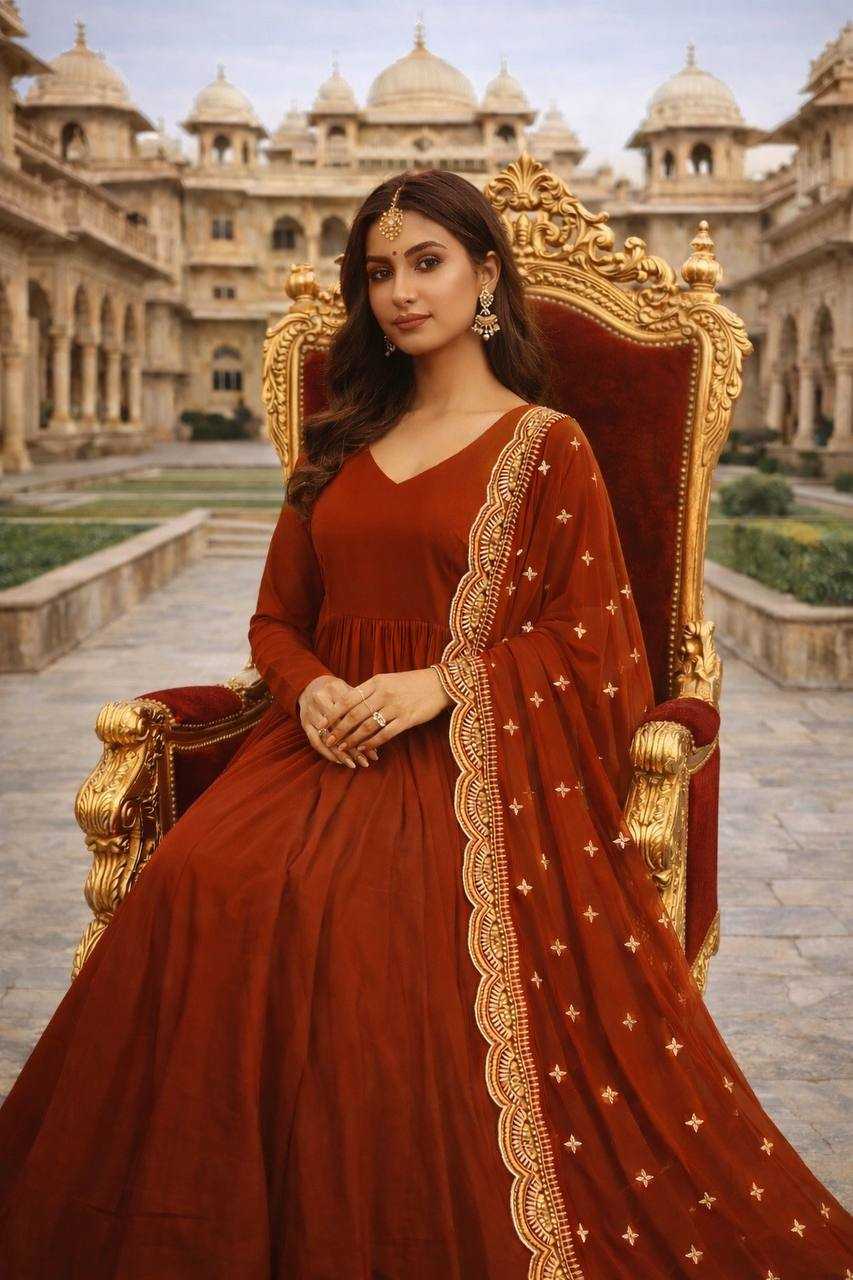 YNF Wholesale Faux Georgette Embroidery Gowns KESH175 Dhanvi | Surat Manufacturer