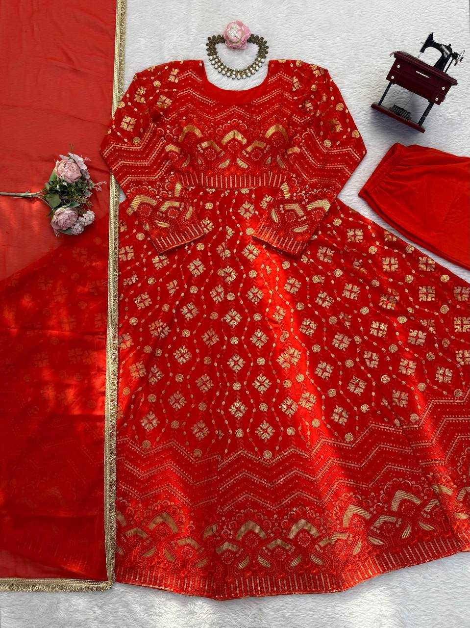 YNF Wholesale Faux Georgette Georgette Gown RIN133 1570 | Surat Manufacturer