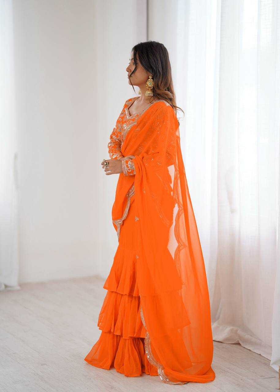 YNF Wholesale Faux Georgette Party Wear Sarees RIN133 58 | Surat Manufacturer