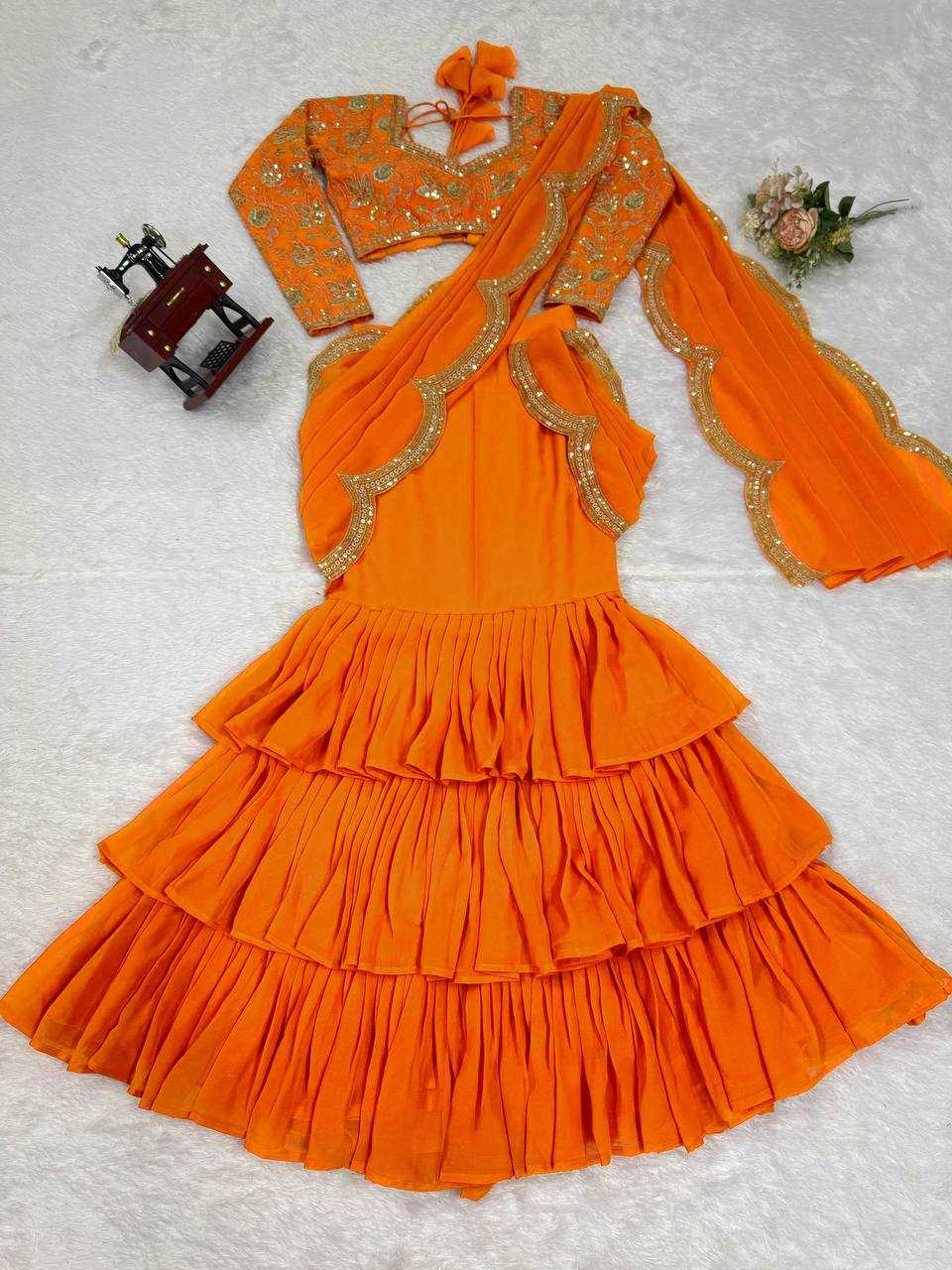 YNF Wholesale Faux Georgette Party Wear Sarees RIN133 58 | Surat Manufacturer