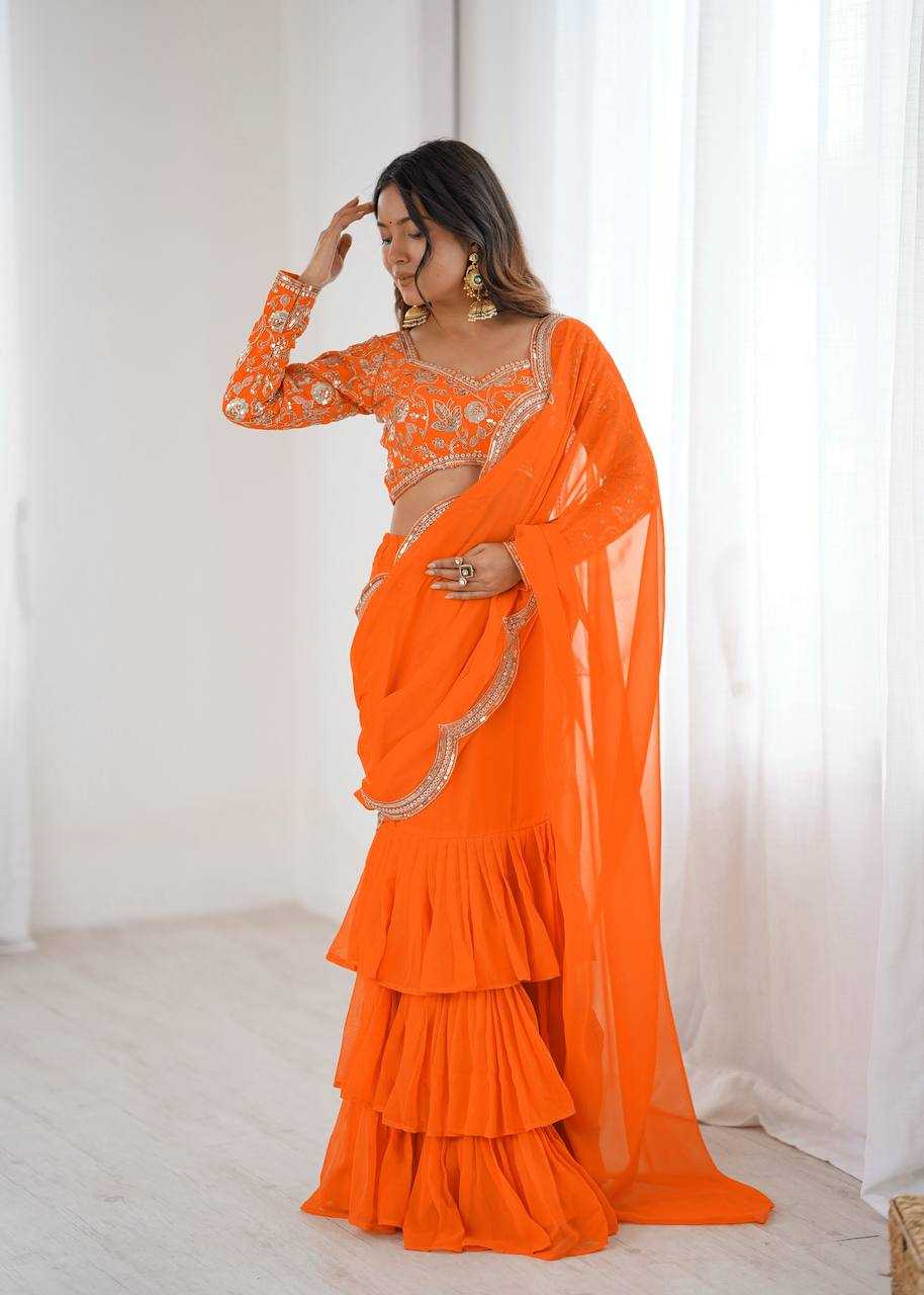 YNF Wholesale Faux Georgette Party Wear Sarees RIN133 58 | Surat Manufacturer