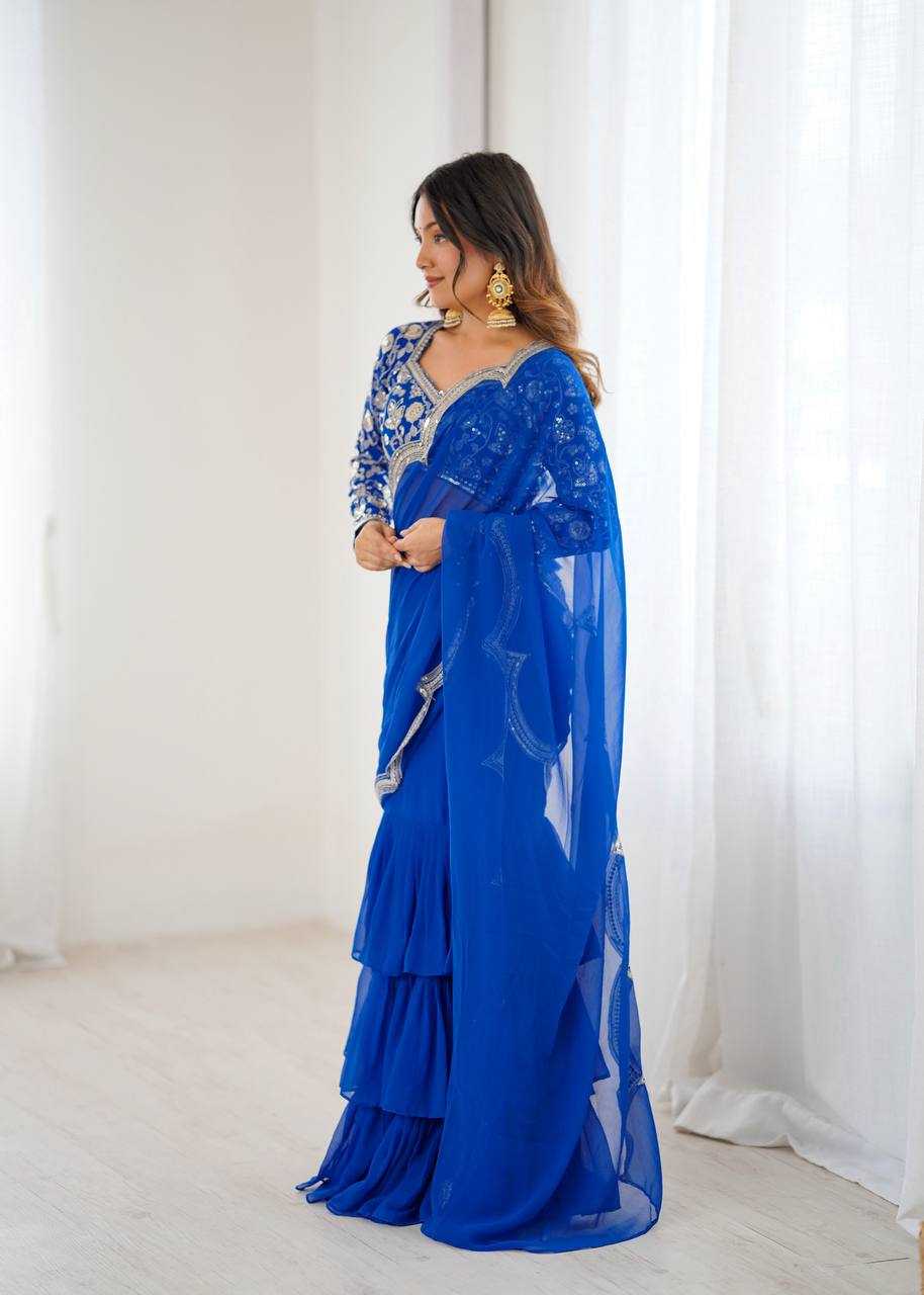 YNF Wholesale Faux Georgette Party Wear Sarees RIN133 58 | Surat Manufacturer