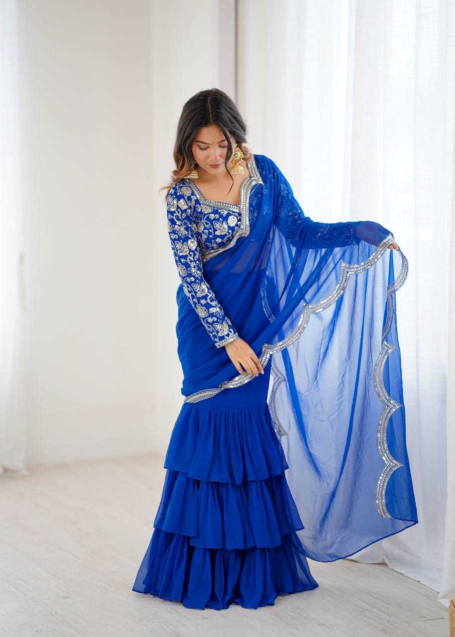YNF Wholesale Faux Georgette Party Wear Sarees RIN133 58 | Surat Manufacturer