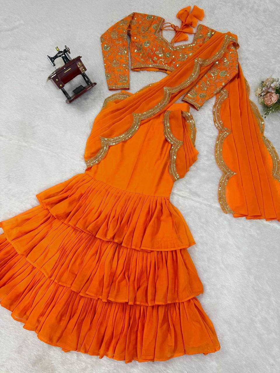 YNF Wholesale Faux Georgette Party Wear Sarees RIN133 58 | Surat Manufacturer