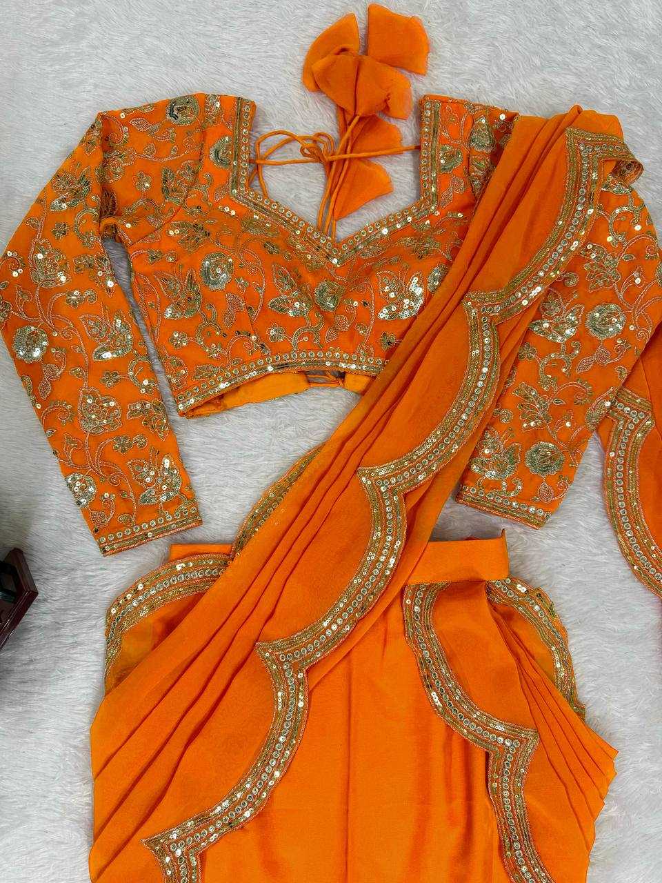 YNF Wholesale Faux Georgette Party Wear Sarees RIN133 58 | Surat Manufacturer