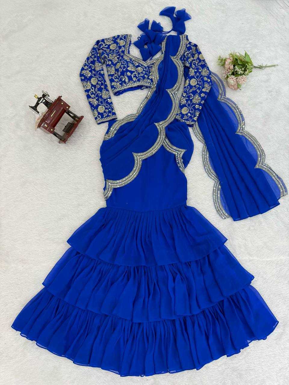 YNF Wholesale Faux Georgette Party Wear Sarees RIN133 58 | Surat Manufacturer